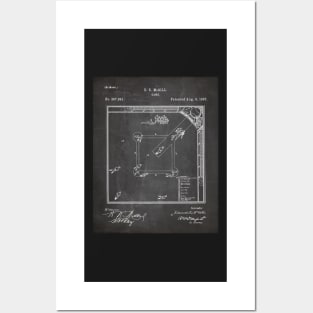 Baseball Patent - Sports Fan Softball Baseball Art - Black Chalkboard Posters and Art